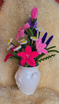 Handgjort Blomsterarrangemang - Rosa + blå