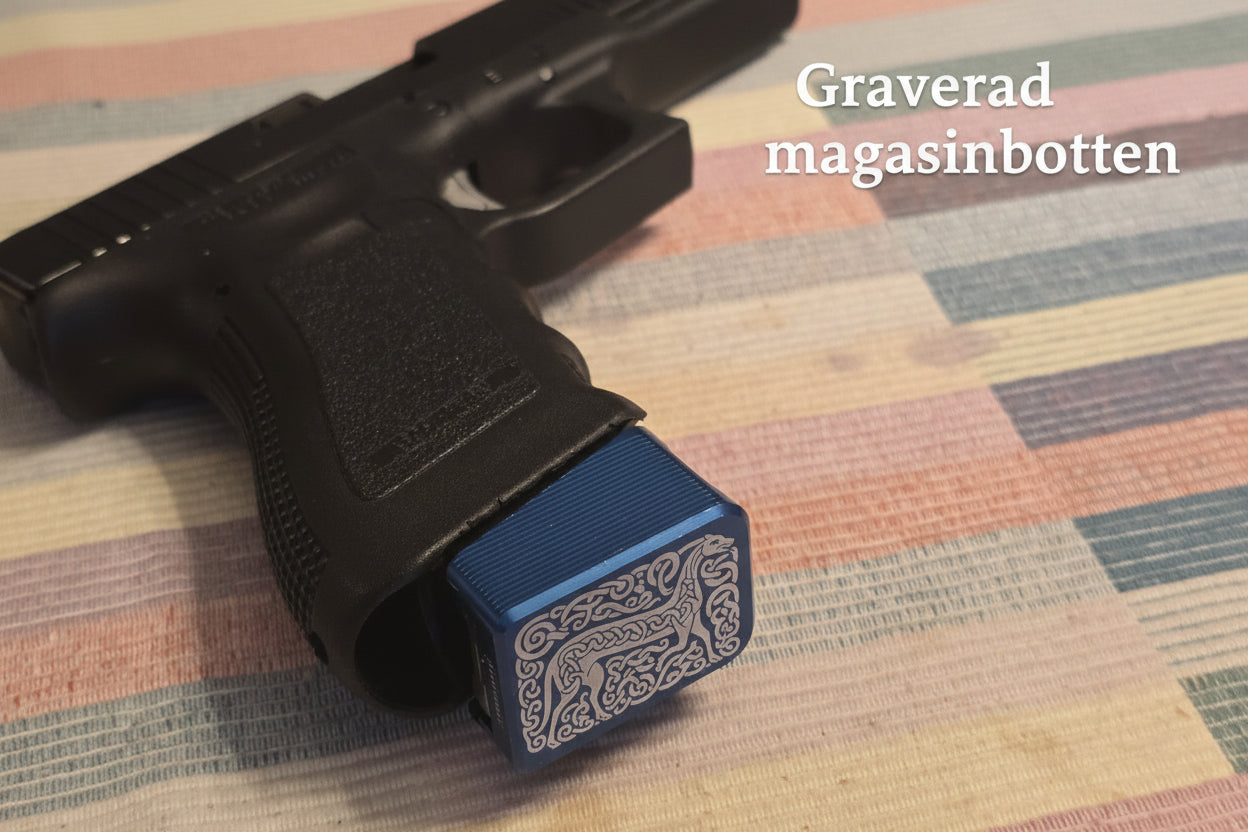 Graverad magasinbotten till glock pistol